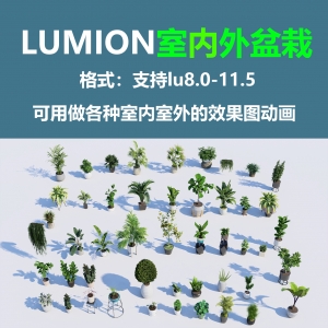 LUMION室内外植物盆栽模型