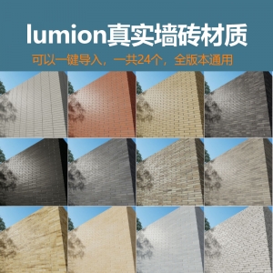 lumion超真实墙砖材质预设文件24个