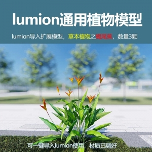 lumion中国草本植物蝎尾蕉3颗