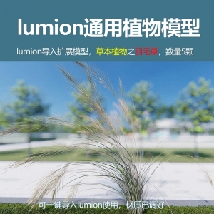 lumion中国草本植物模型羽毛草5颗