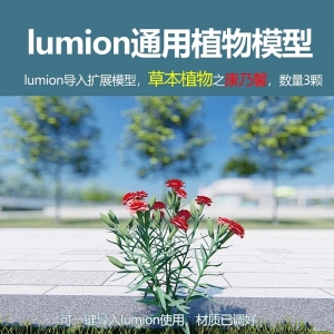 lumion中国草本植物康乃馨3颗