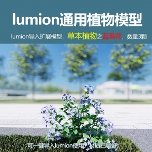 lumion中国草本植物蓝雪花3颗