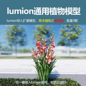 lumion中国草本植物唐菖蒲3颗