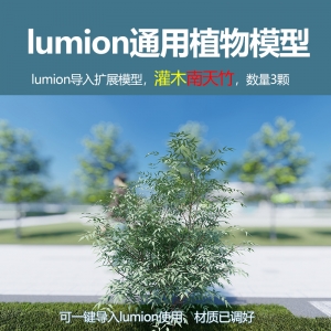 lumion中国灌木南天竹模型3颗