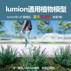 lumion中国灌木模型紫雪茄3颗