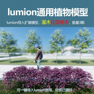 lumion中国灌木模型红花檵木3颗