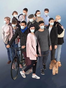 戴口罩的人物3d max模型