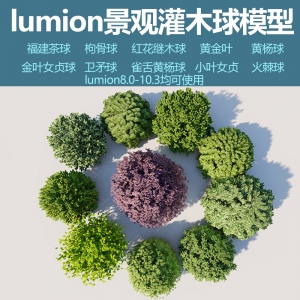 lumion景观灌木球模型10种