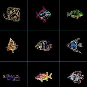 21款高精度彩色鱼类图案合集