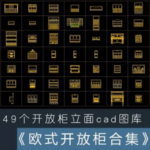 CAD欧式开放柜合集