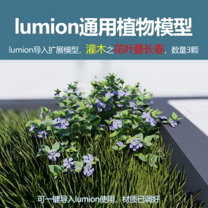lumion灌木模型花叶蔓长春