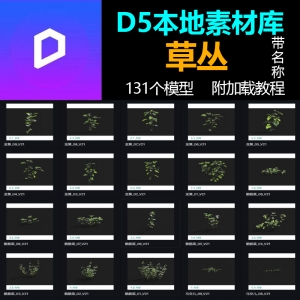 D5本地素材库草丛模型131个