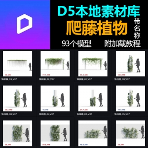 D5渲染器爬藤物模型库本地素材库