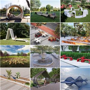 现代创意景观座椅 共12套