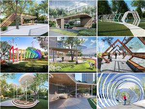 现代创意景观廊架组合 共12套