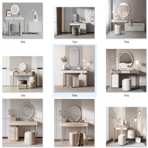 现代梳妆台 化妆台 化妆品摆件 化妆镜 共12套
