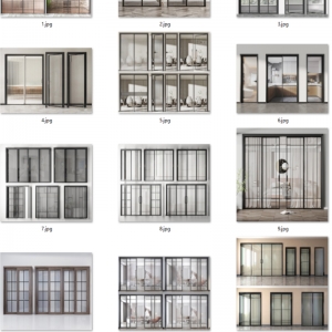 现代玻璃推拉门 移门 玻璃门 共12组SU模型