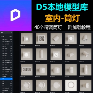 D5渲染器室内灯具筒灯模型40个