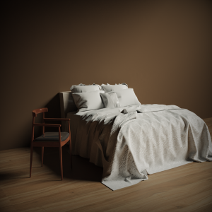 keyshot室内双人床小场景模型