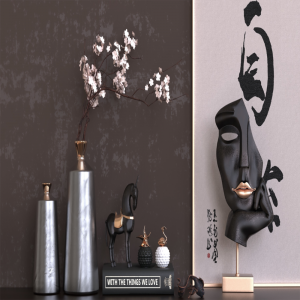 keyshot新国风植物摆件写实场景模型