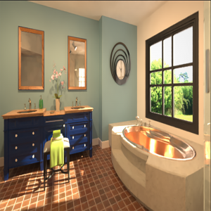 keyshot浴室 浴缸场景模型