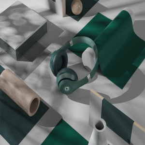 keyshot绿色耳机场景模型