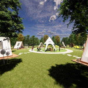 现代露营公园景观帐篷1