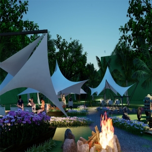 现代露营公园景观帐篷3