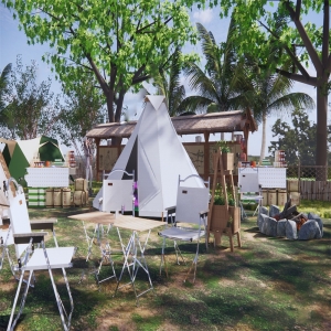 现代露营公园景观帐篷5