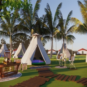 现代露营公园景观帐篷6