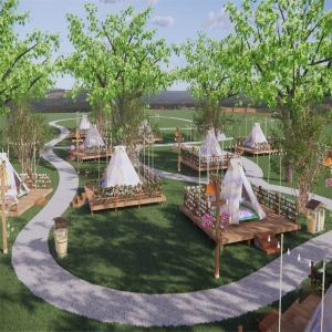 现代露营公园景观帐篷7