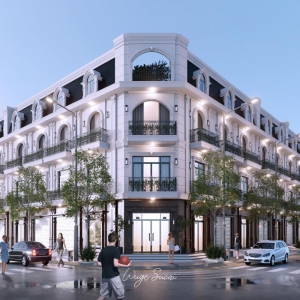 D5渲染器欧式建筑路口场景