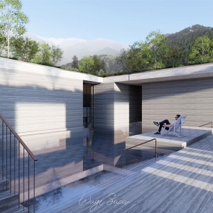 D5渲染器瑞士瓦尔斯温泉浴场场景