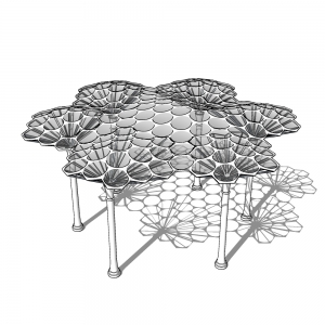 SU多层几何形构筑物模型2