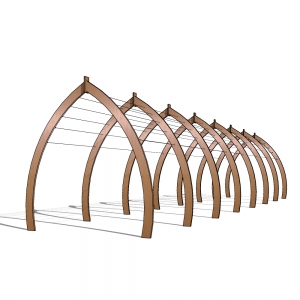 廊架形构筑物112