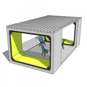 廊架形构筑物12