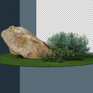 灌木景观石免扣素材01