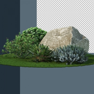 灌木景观石免扣素材08