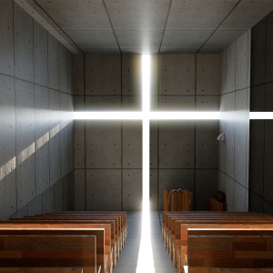 D5渲染器安藤忠雄光之教堂场景