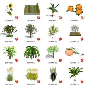 几十个农作物蔬菜SU模型
