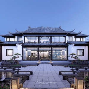 D5渲染器新中式庭院场景