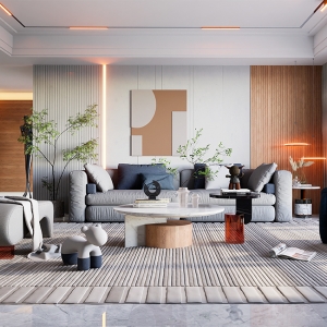 D5渲染器现代客厅场景
