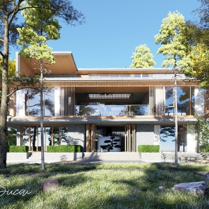 D5渲染器别墅外观场景