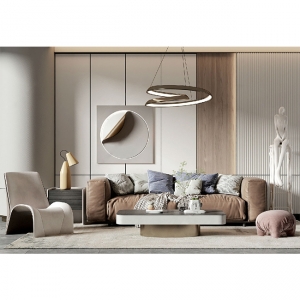 现代轻奢客厅SU模型05