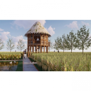 农场稻田景观SU模型场景05