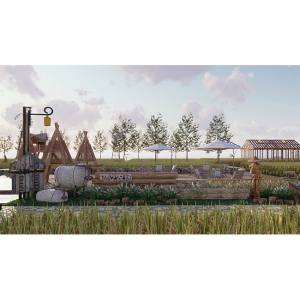 农场稻田景观SU模型场景07