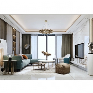 现代轻奢客厅SU模型07