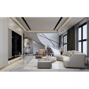 现代轻奢客厅SU模型08