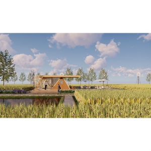 农场稻田景观SU模型场景11