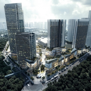 高层建筑鸟瞰场景模型